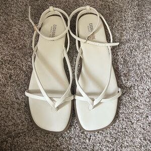 Cushionaire Women's White Strappy Sandals